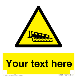 Custom warning grounding narrow boat on lock cill